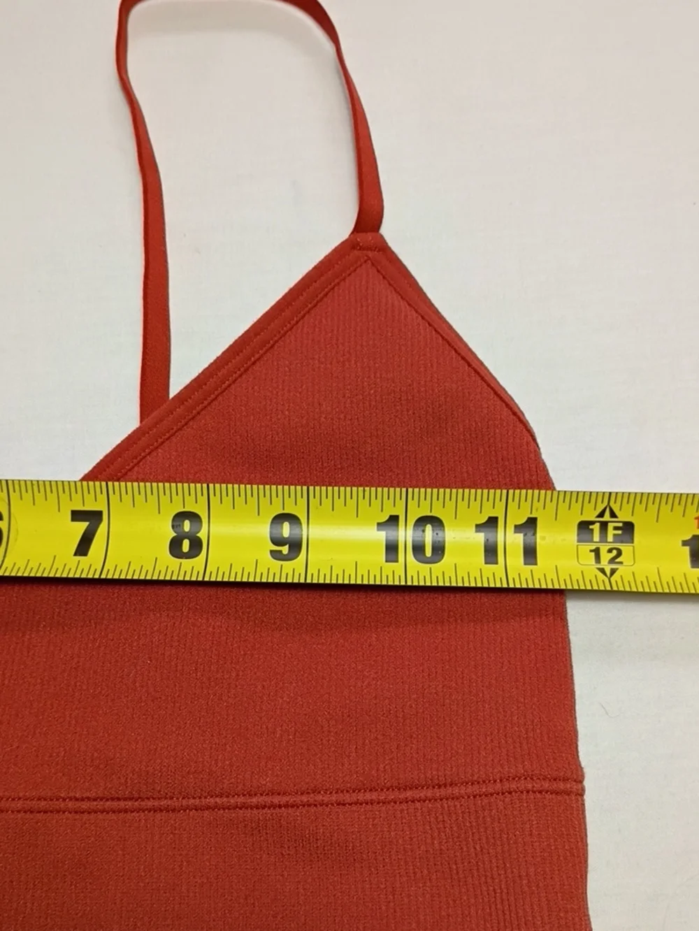 EUC Gilly Hicks Seamless Ribbed Triangle Bralette Rust/Burnt Orange Women's Sz S